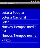 Resultados Lotería Costa Rica 海報