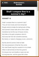 Shakespeare's Sonnets captura de pantalla 2