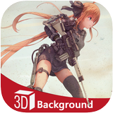 anime girl sniper 3d live wallpaper icône