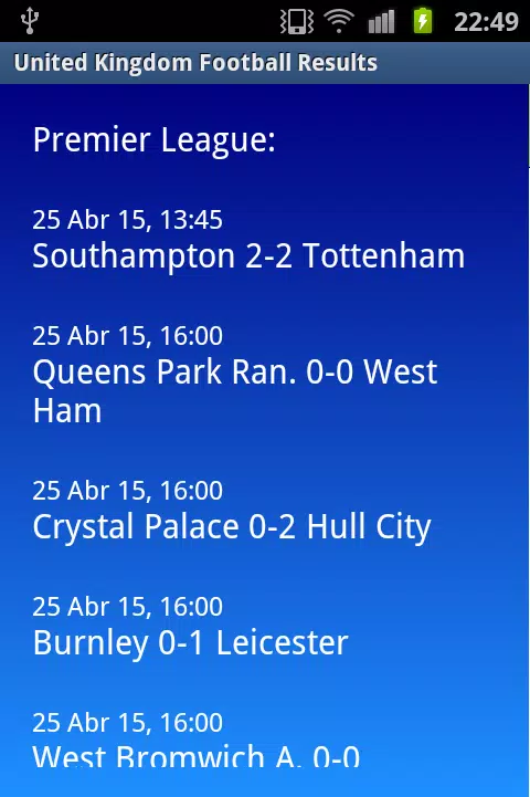 Descarga de APK Resultados liga inglesa futbol Android