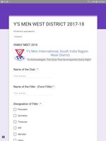 FAMILY MEET REGISTRATION - West District Y's Men screenshot 1