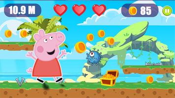 Super Peppa Adventure Pig Jungle Running تصوير الشاشة 2