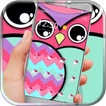 Owl kawaii pink blue