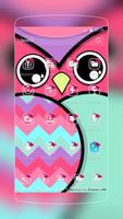 Owl kawaii pink blue скриншот 1