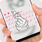 ikon Cinta kamu pink keyboard