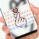 love finger heart Keyboard theme aplikacja