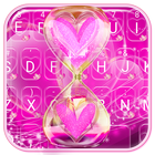 Pink Love Hour glass Keyboard Theme icône