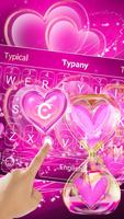 Pink Love Hour glass Keyboard Theme capture d'écran 1