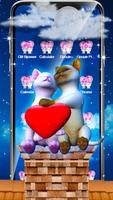 3D Love Couple Cat Theme 스크린샷 1