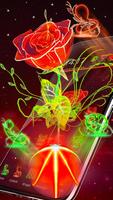 3D Neon Rose Theme capture d'écran 2