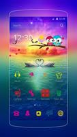 Love Swan Colorful Lake Affiche