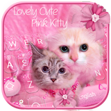 Pink Lovely Cute Kitty Keyboard Theme icône