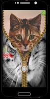 برنامه‌نما Lovely Cat LockScreen Zipper عکس از صفحه