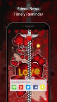 Love Zipper Lock Screen-Love Lock Screen Theme Affiche