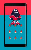 Watermelon APP Lock Theme Monster Pin Lock Screen Poster