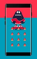 Watermelon APP Lock Theme Monster Pin Lock Screen captura de pantalla 2