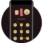 Food APP Lock Theme Breakfast Pin Lock Screen icône