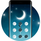 Moon APP Lock Theme Crescent Pin Lock Screen أيقونة