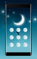 Moon APP Lock Theme Crescent Pin Lock Screen پوسٹر