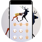 Deer APP LOCK Theme Horn Pin Lock Screen icône