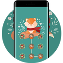 Cute Fox APP Lock Theme cartoon Pin Lock Screen aplikacja