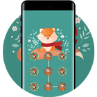 Cute Fox APP Lock Theme cartoon Pin Lock Screen آئیکن