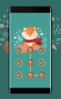 Cute Fox APP Lock Theme cartoon Pin Lock Screen syot layar 1