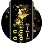 Butterfly APP Lock Theme Gold Pin Lock Screen icône