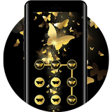 Butterfly APP Lock Theme Gold Pin Lock Screen ikon