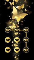 1 Schermata Butterfly APP Lock Theme Gold Pin Lock Screen