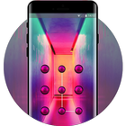 Lock theme for gradient neon light wallpaper icône