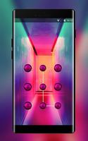 Lock theme for gradient neon light wallpaper Affiche