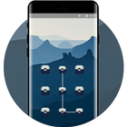 Lock theme for nokia7 deep blue mountain wallpaper أيقونة