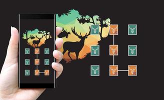 Stamp APP Lock Theme Elk Pin Lock Screen 截圖 3