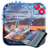 3D London Eye Ferris wheel Theme icône