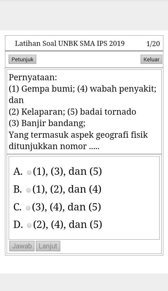 Latihan Unbk Sma Ips 2020 Soal Pembahasan For Android