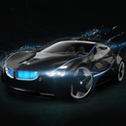 Black technology sports car icône