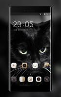 Theme for Lava A11 Black Cat Wallpaper पोस्टर