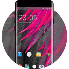Abstract Pink Feather Theme for Lava Iris Atom 3 アプリダウンロード