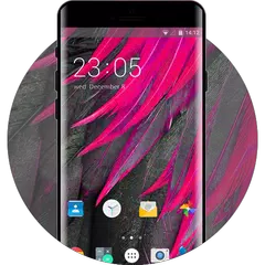 Baixar Abstract Pink Feather Theme for Lava Iris Atom 3 APK