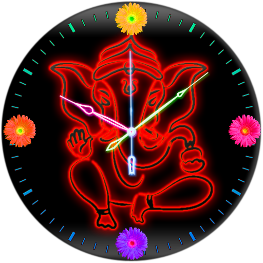 Neon Ganesh Clock