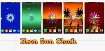 Neon Sun Clock Analog