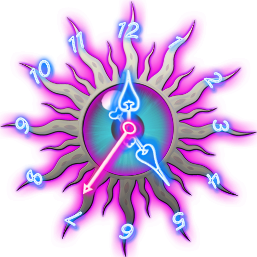 Neon Sun Clock Analog