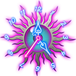Neon Sun Clock Analog