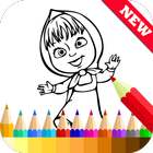Learn Coloring for Masha bear Zeichen