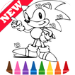 Learn Draw Coloring for Sonic Hedgehog by Fans