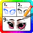 How to draw: anime eyes drawing step by step APK