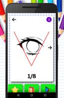 How to draw: anime eyes drawing step by step syot layar 1