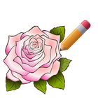 🌷🌺 Como dibujar una rosa y flores paso a paso icono