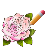 ✏️🌷How to draw a rose and flowers step by step simgesi